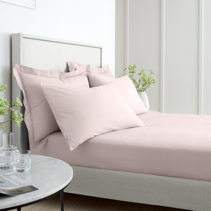 Bianca 200TC Cotton Percale Fitted Sheet - Blush