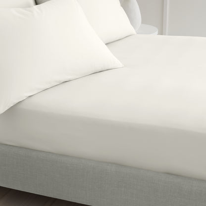 Bianca 200TC Cotton Percale Fitted Sheet - Cream