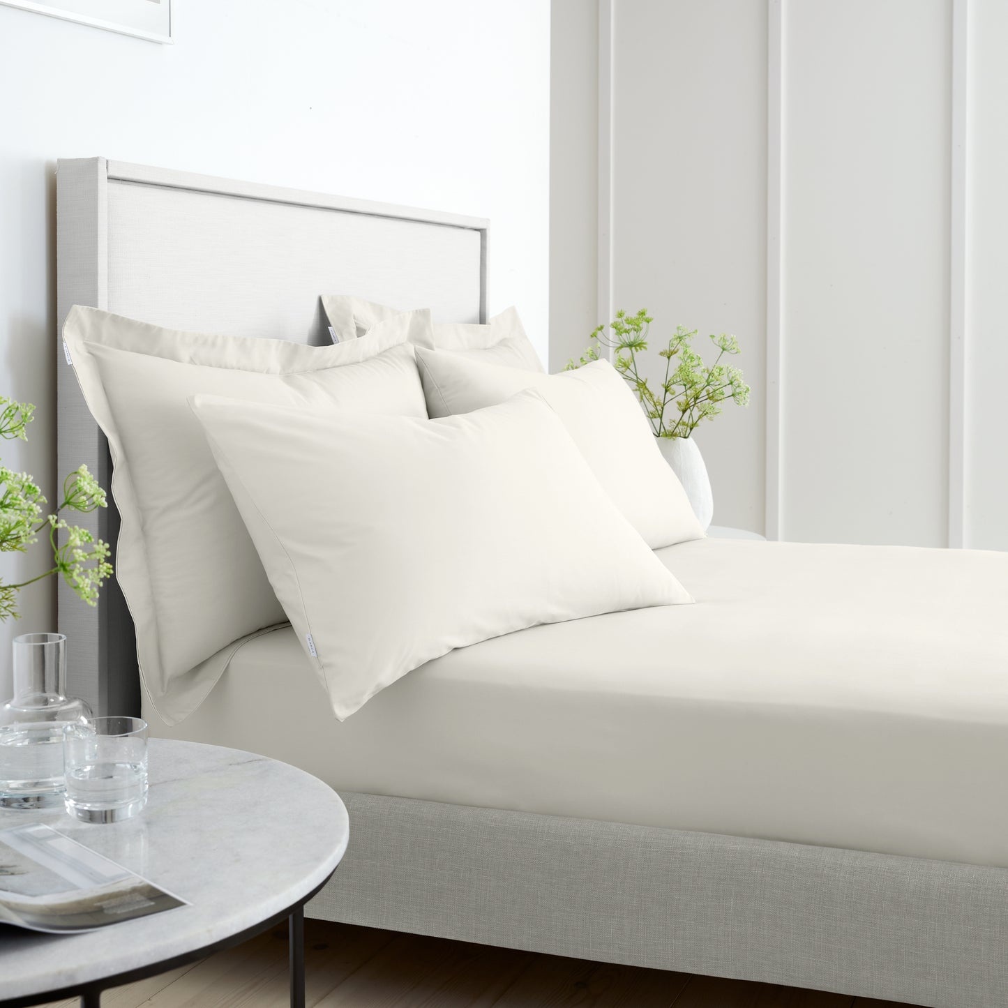 Bianca 200TC Cotton Percale Fitted Sheet - Cream