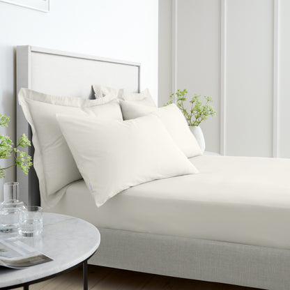 Bianca 200TC Cotton Percale Fitted Sheet - Cream