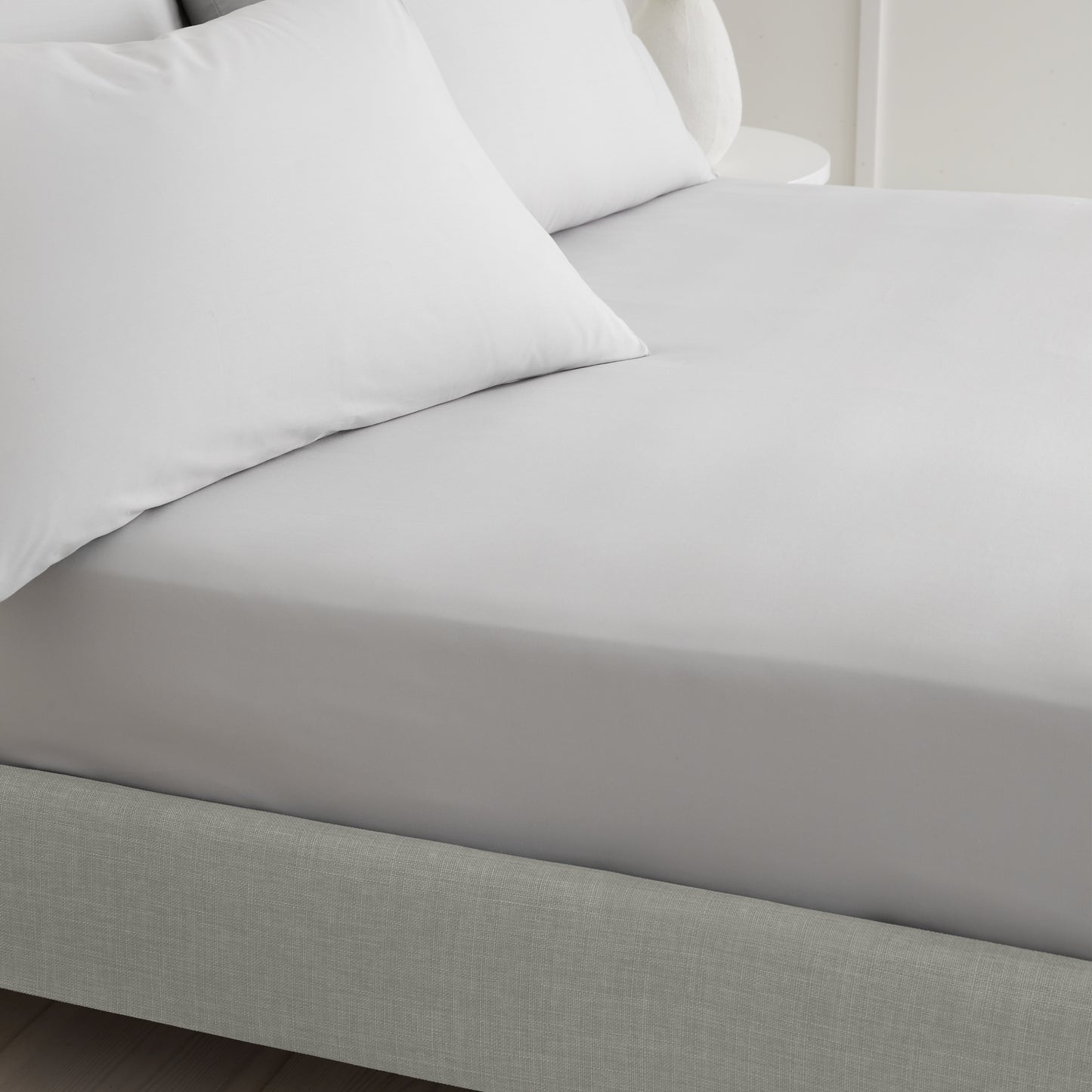 Bianca 200TC Cotton Percale Fitted Sheet - Grey