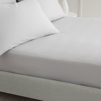 Bianca 200TC Cotton Percale Fitted Sheet - Grey