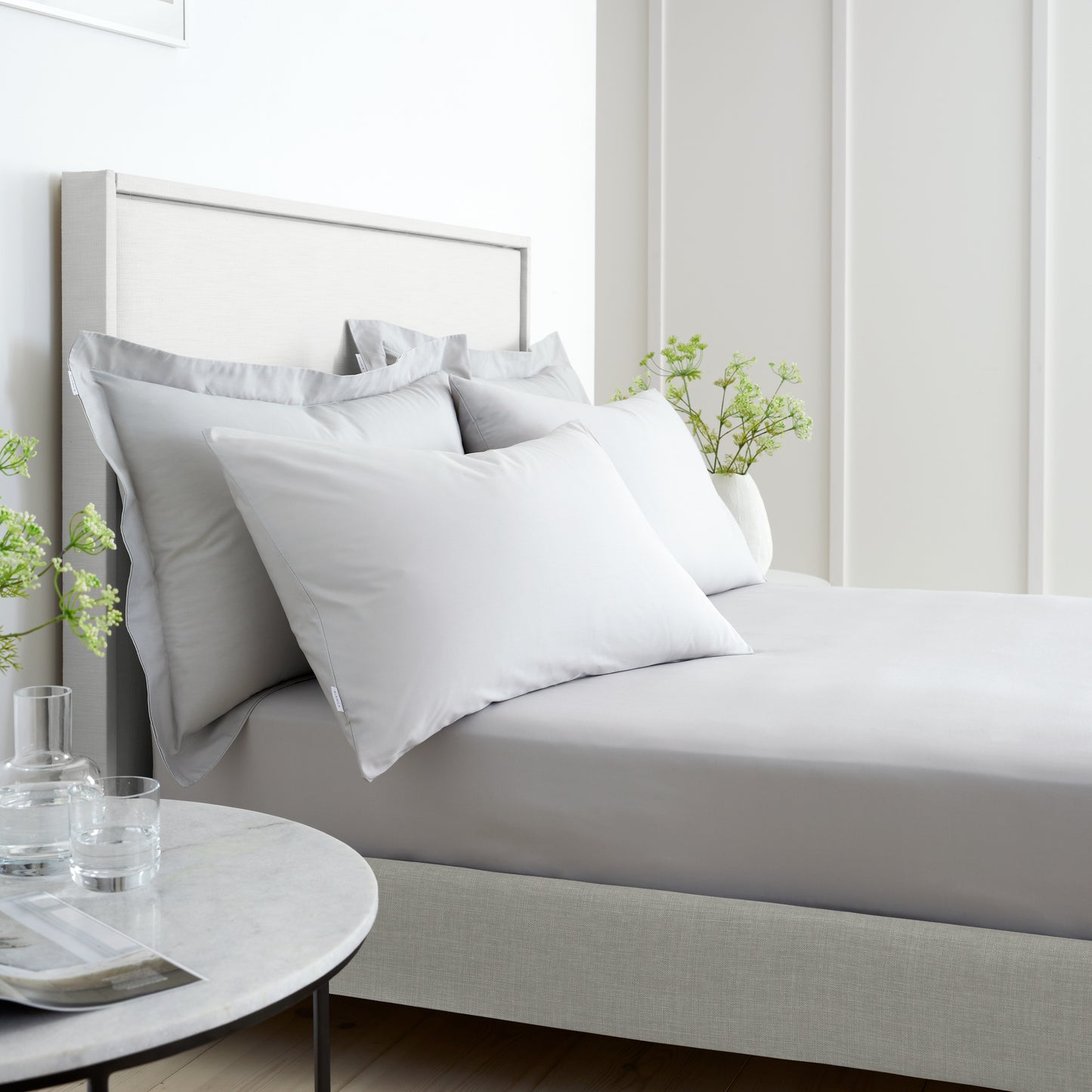 Bianca 200TC Cotton Percale Fitted Sheet - Grey