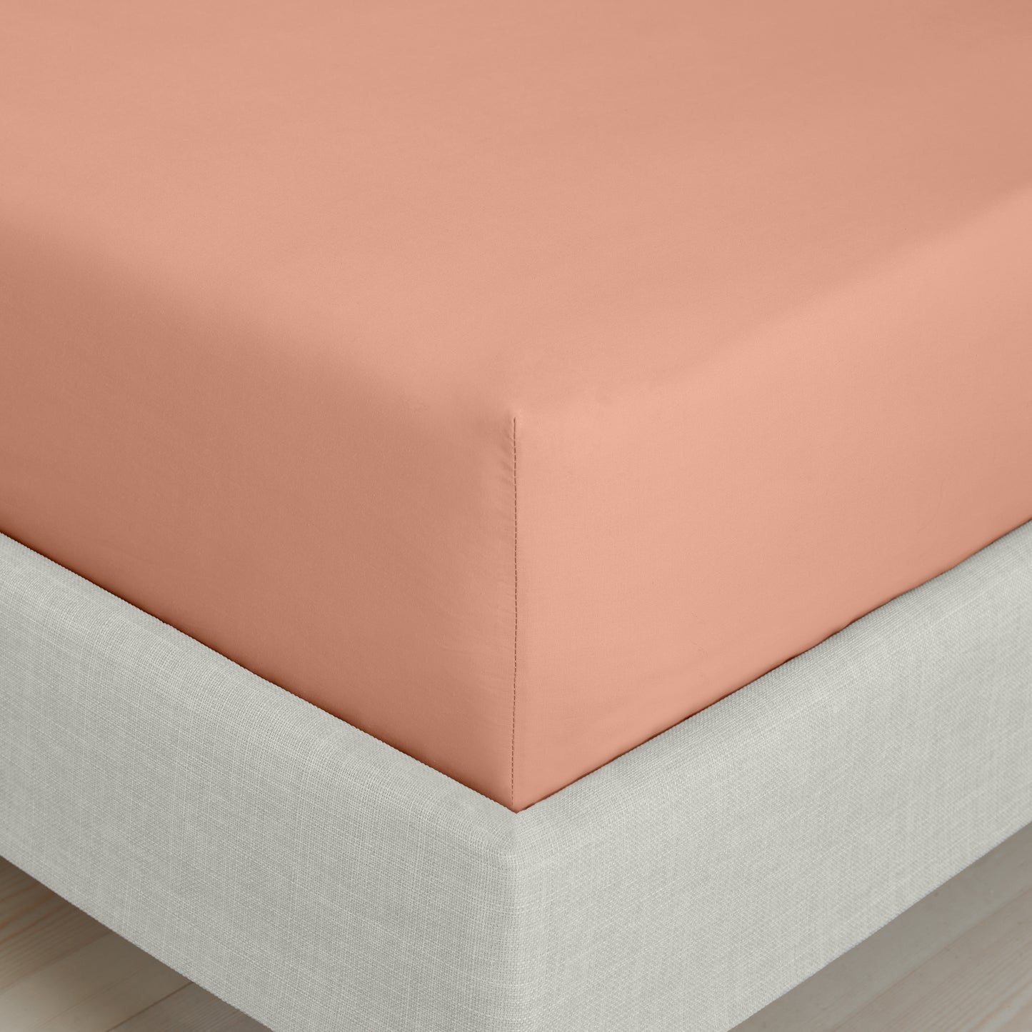 Bianca 200TC Cotton Percale Fitted Sheet - Clay