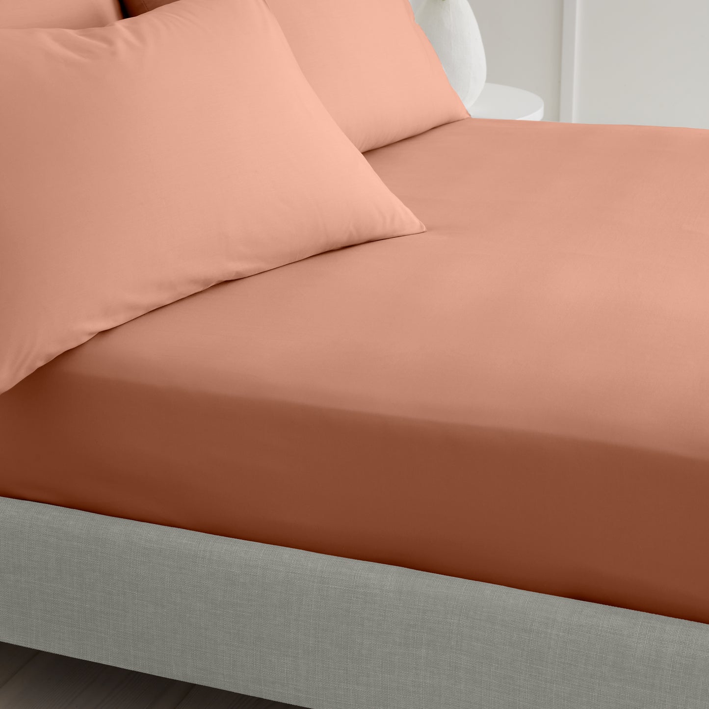 Bianca 200TC Cotton Percale Fitted Sheet - Clay