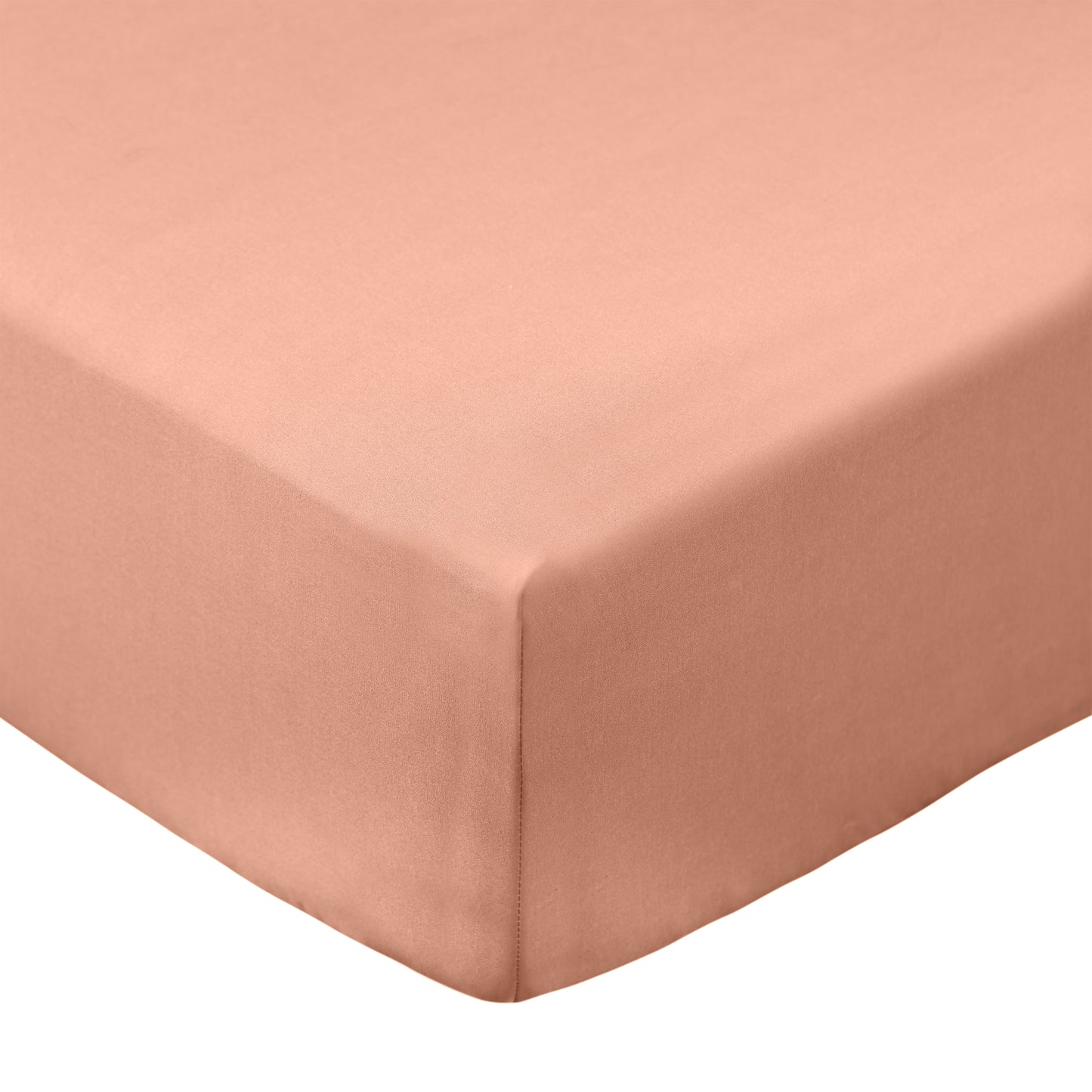 Bianca 200TC Cotton Percale Fitted Sheet - Clay