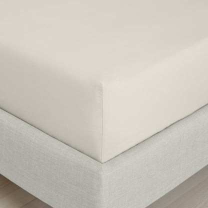 Bianca 200TC Cotton Percale Fitted Sheet - Natural