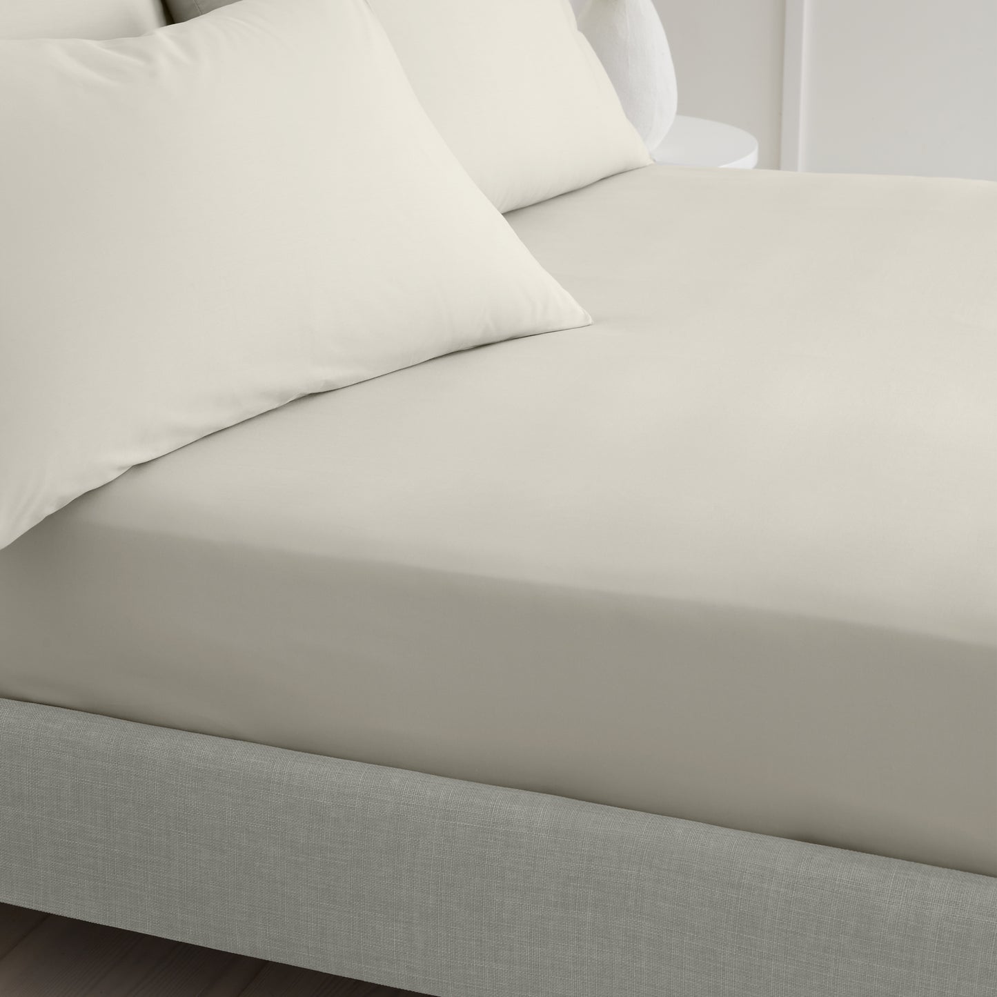 Bianca 200TC Cotton Percale Fitted Sheet - Natural