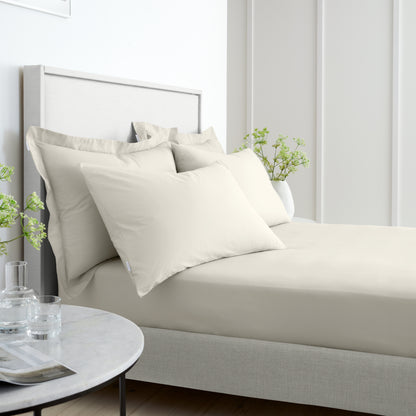 Bianca 200TC Cotton Percale Fitted Sheet - Natural