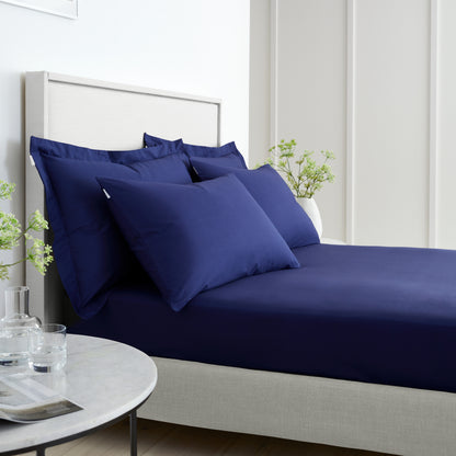 Bianca 200TC Cotton Percale Fitted Sheet - Navy