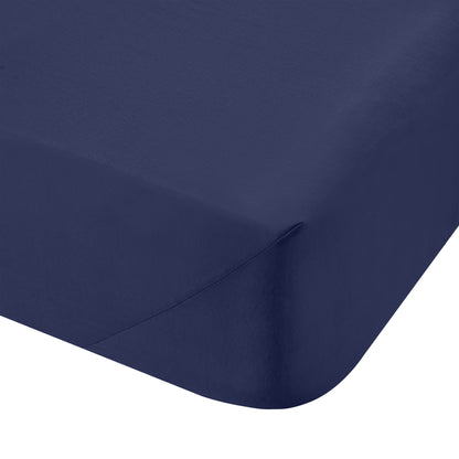 Bianca 200TC Cotton Percale Fitted Sheet - Navy