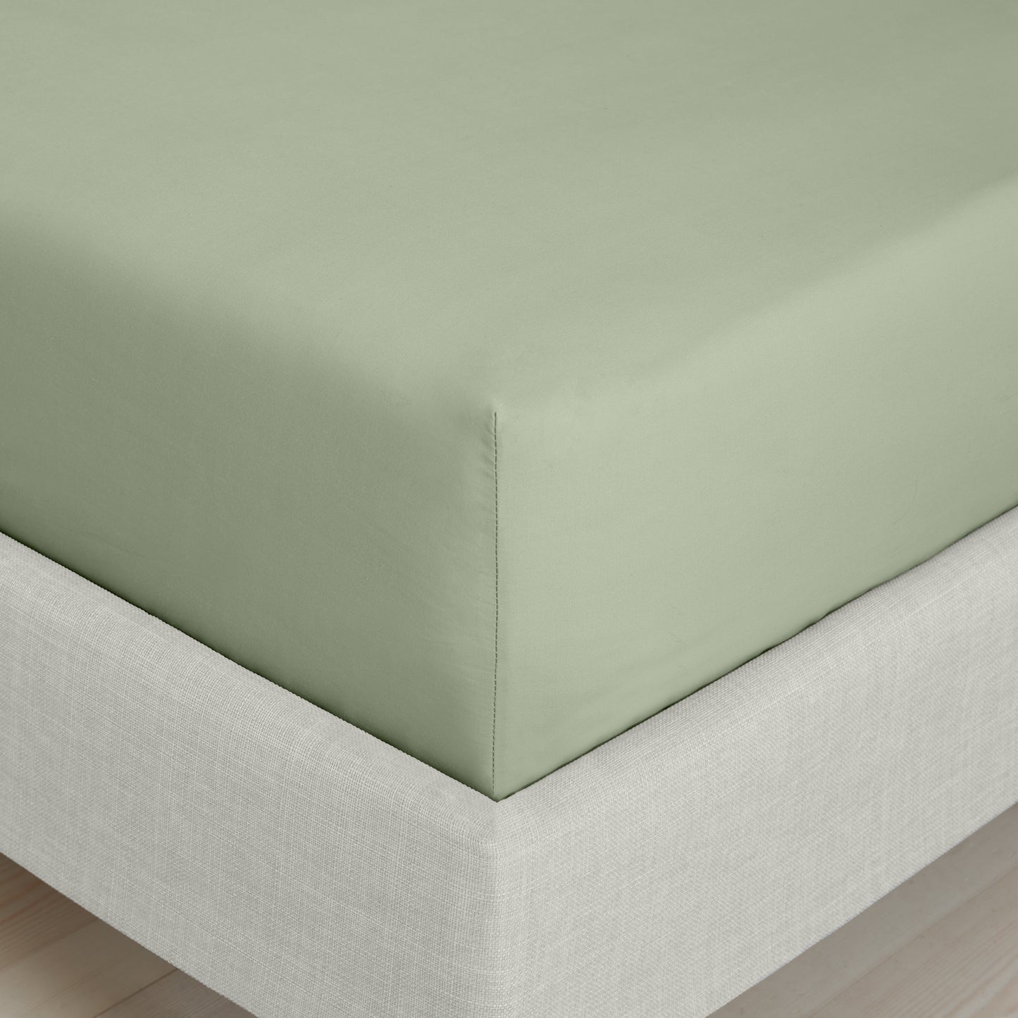 Bianca 200TC Cotton Percale Fitted Sheet - Sage