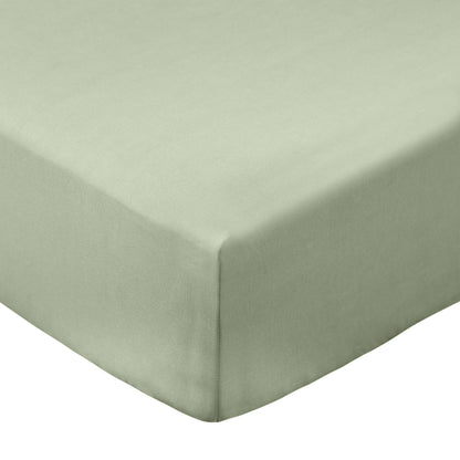 Bianca 200TC Cotton Percale Fitted Sheet - Sage