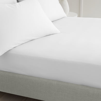 Bianca 200TC Cotton Percale Fitted Sheet - White