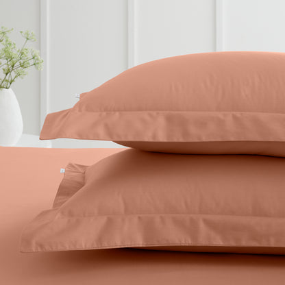 Bianca 200TC Cotton Percale Fitted Sheet - Clay