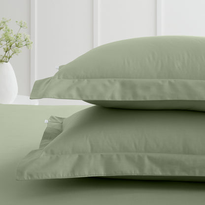 Bianca 200TC Cotton Percale Fitted Sheet - Sage