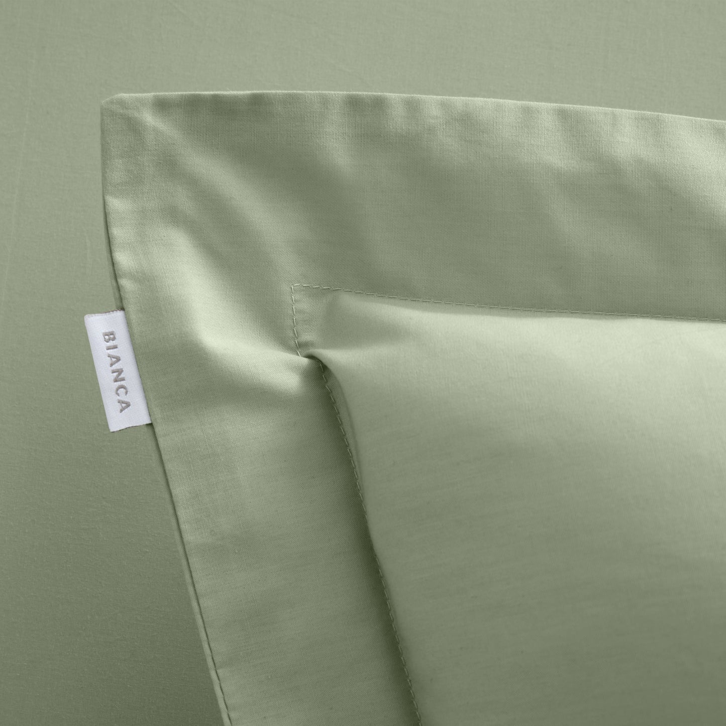 Bianca 200TC Cotton Percale Fitted Sheet - Sage