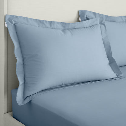 Bianca 200TC Cotton Percale Fitted Sheet - Blue