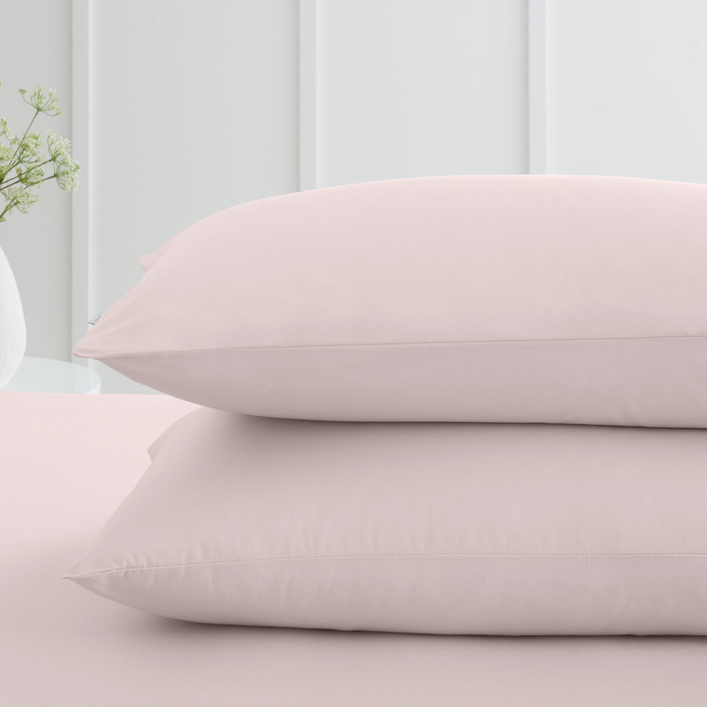 Bianca 200TC Cotton Percale Fitted Sheet - Blush
