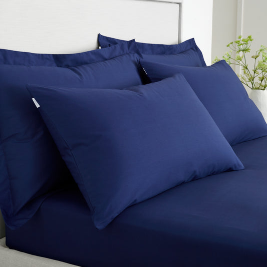 Bianca 200TC Cotton Percale Fitted Sheet - Navy