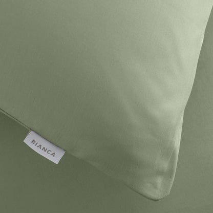 Bianca 200TC Cotton Percale Fitted Sheet - Sage