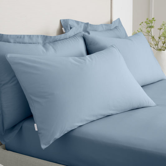 Bianca 200TC Cotton Percale Fitted Sheet - Blue