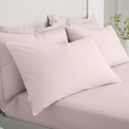 Bianca 200TC Cotton Percale Fitted Sheet - Blush