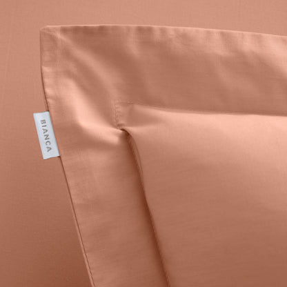 Bianca 200TC Cotton Percale Fitted Sheet - Clay