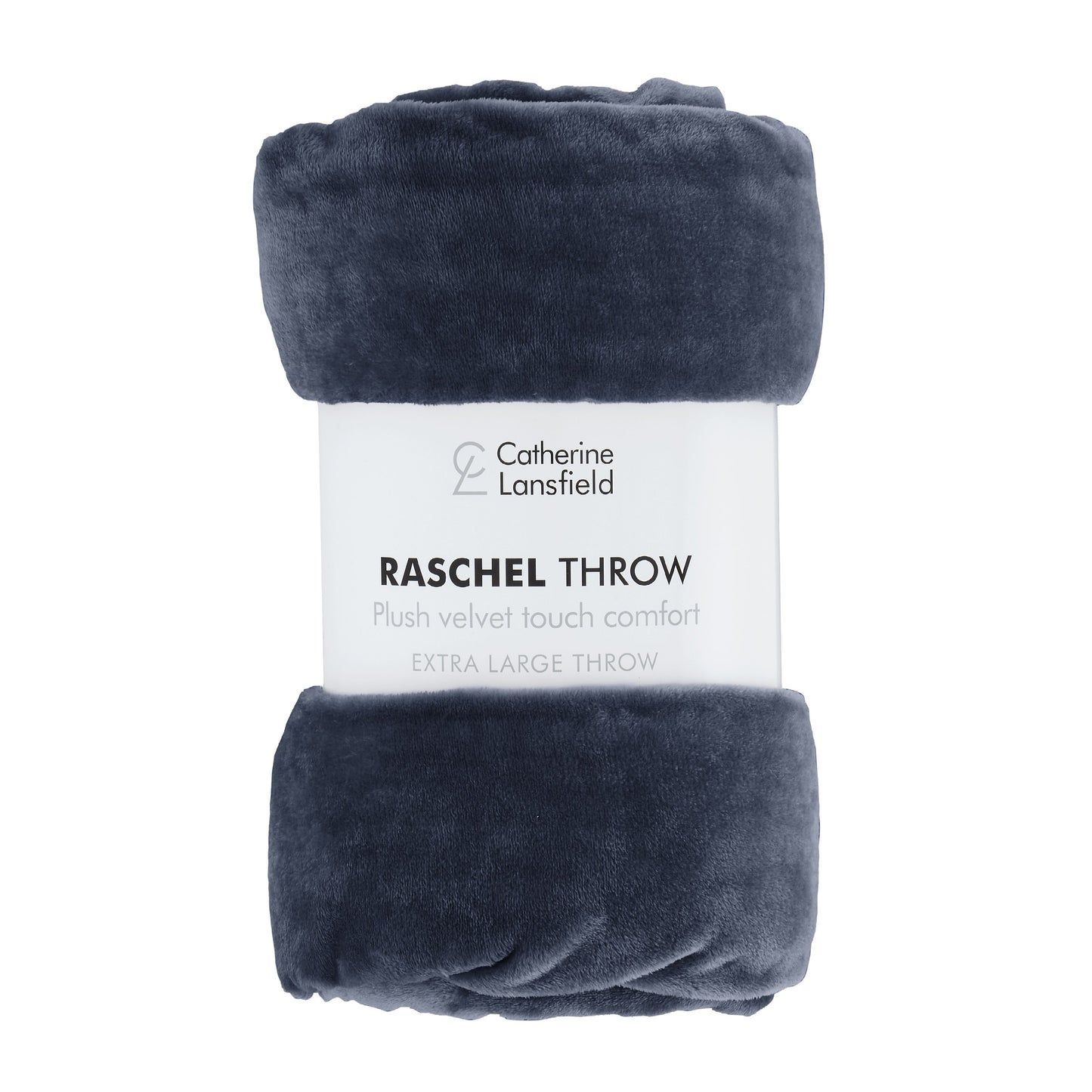 Catherine Lansfield Raschel Velvet Touch Throw - Navy