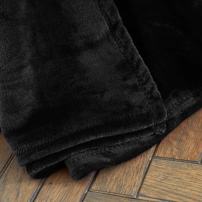 Catherine Lansfield Raschel Velvet Touch Throw - Black