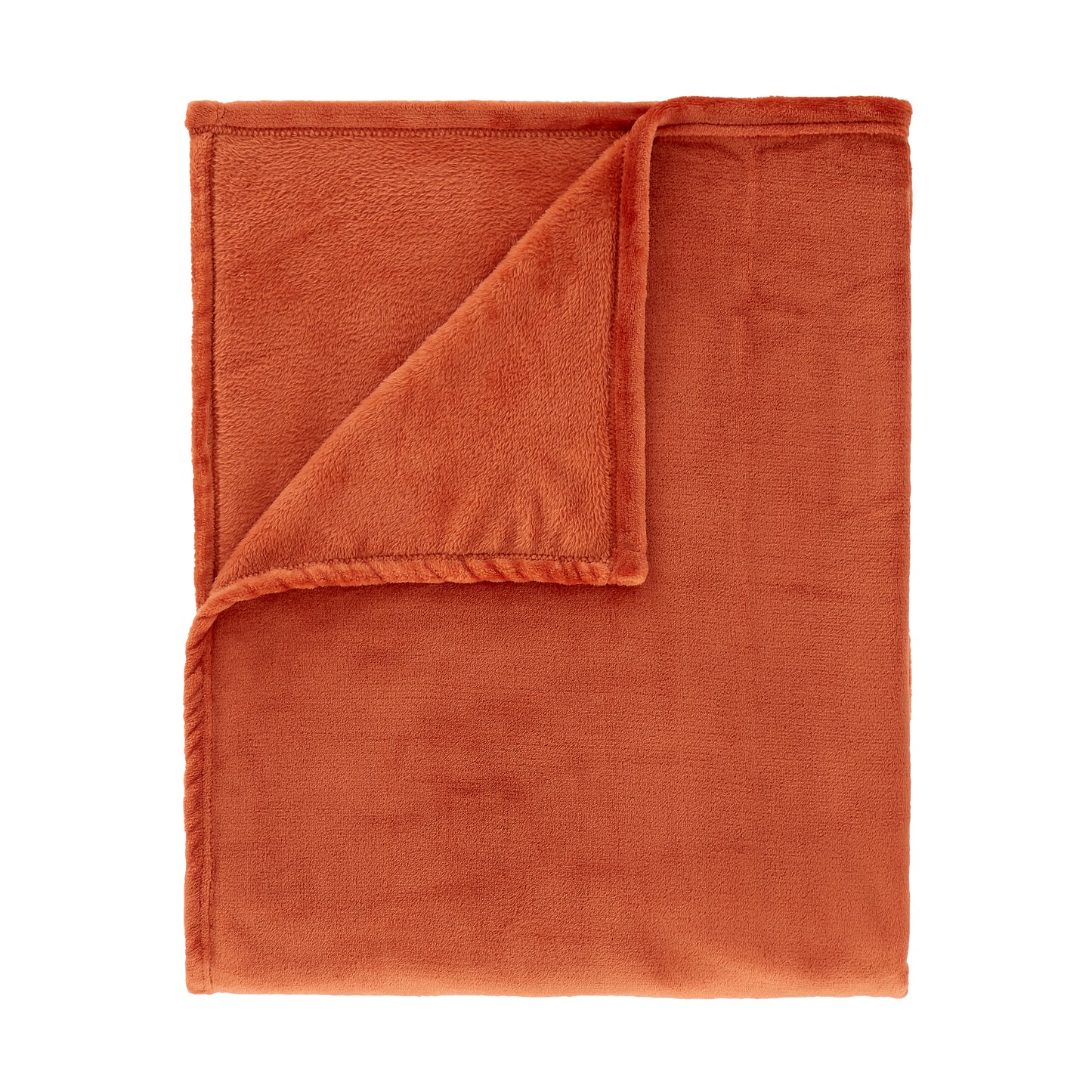 Catherine Lansfield Raschel Velvet Touch Throw - Burnt Orange