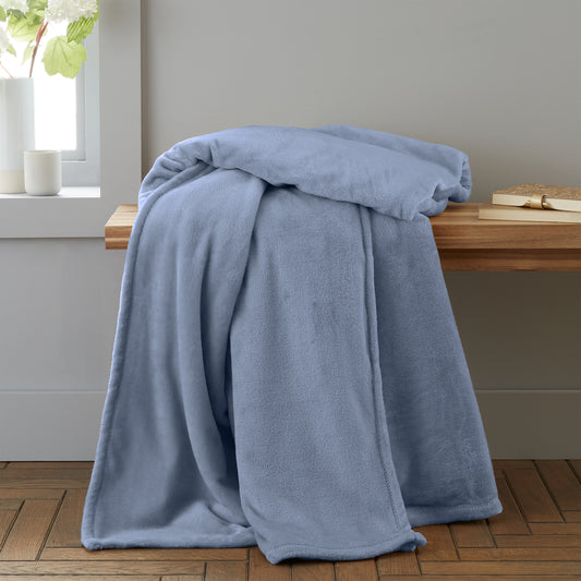 Catherine Lansfield Raschel Velvet Touch Throw - Blue
