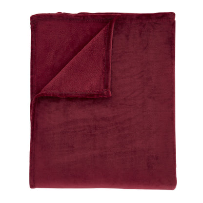 Catherine Lansfield Raschel Velvet Touch Throw - Red