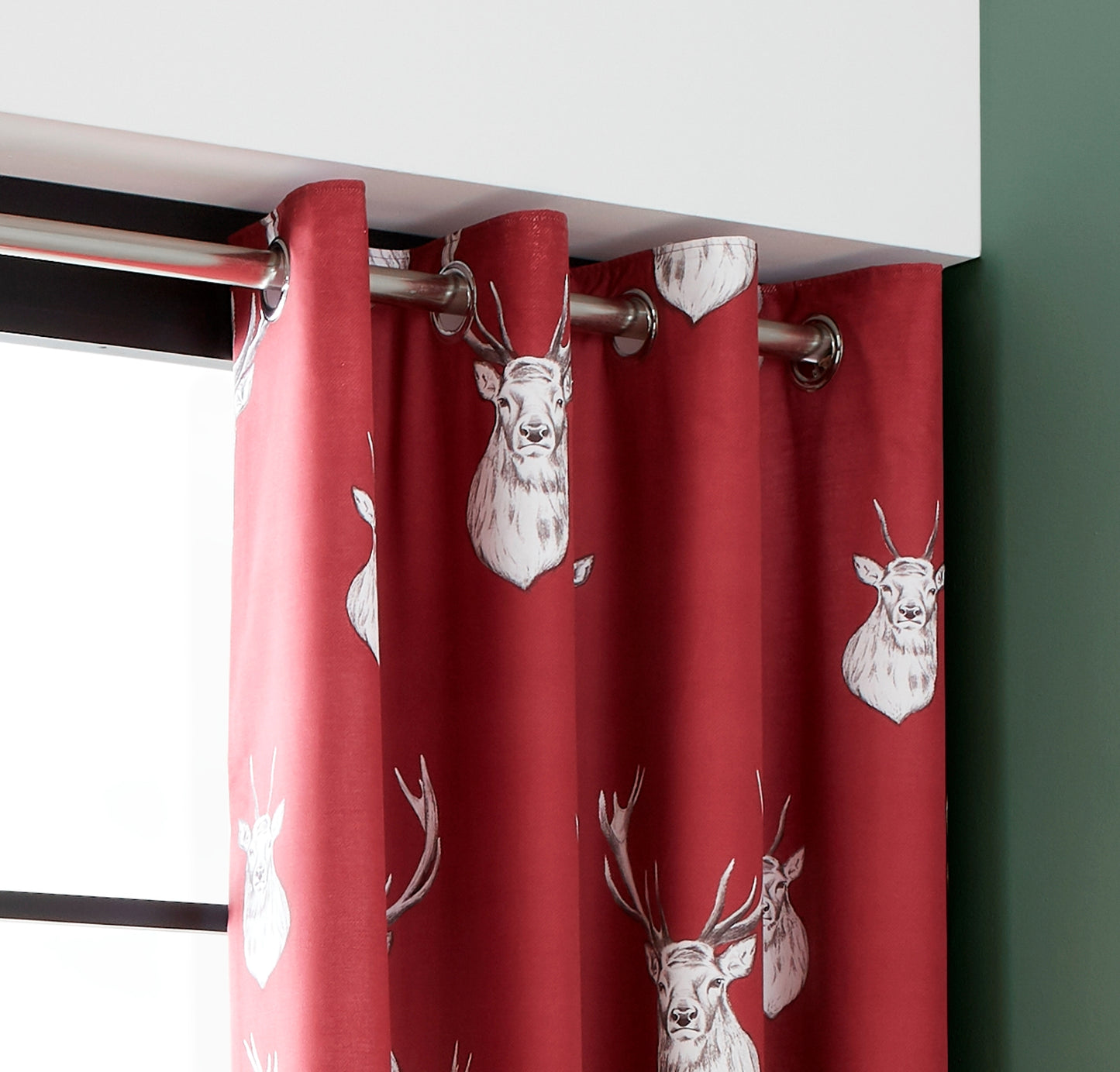 Catherine Lansfield Munro Stag Check Eyelet Curtains