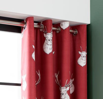 Catherine Lansfield Munro Stag Check Eyelet Curtains