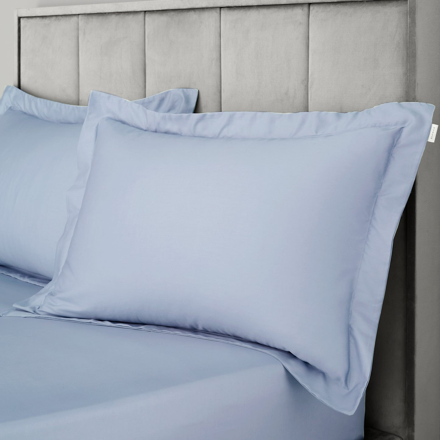 Bianca 400TC Cotton Sateen Fitted Sheet - Blue