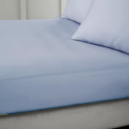 Bianca 400TC Cotton Sateen Fitted Sheet - Blue