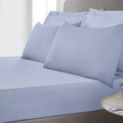 Bianca 400TC Cotton Sateen Fitted Sheet - Blue