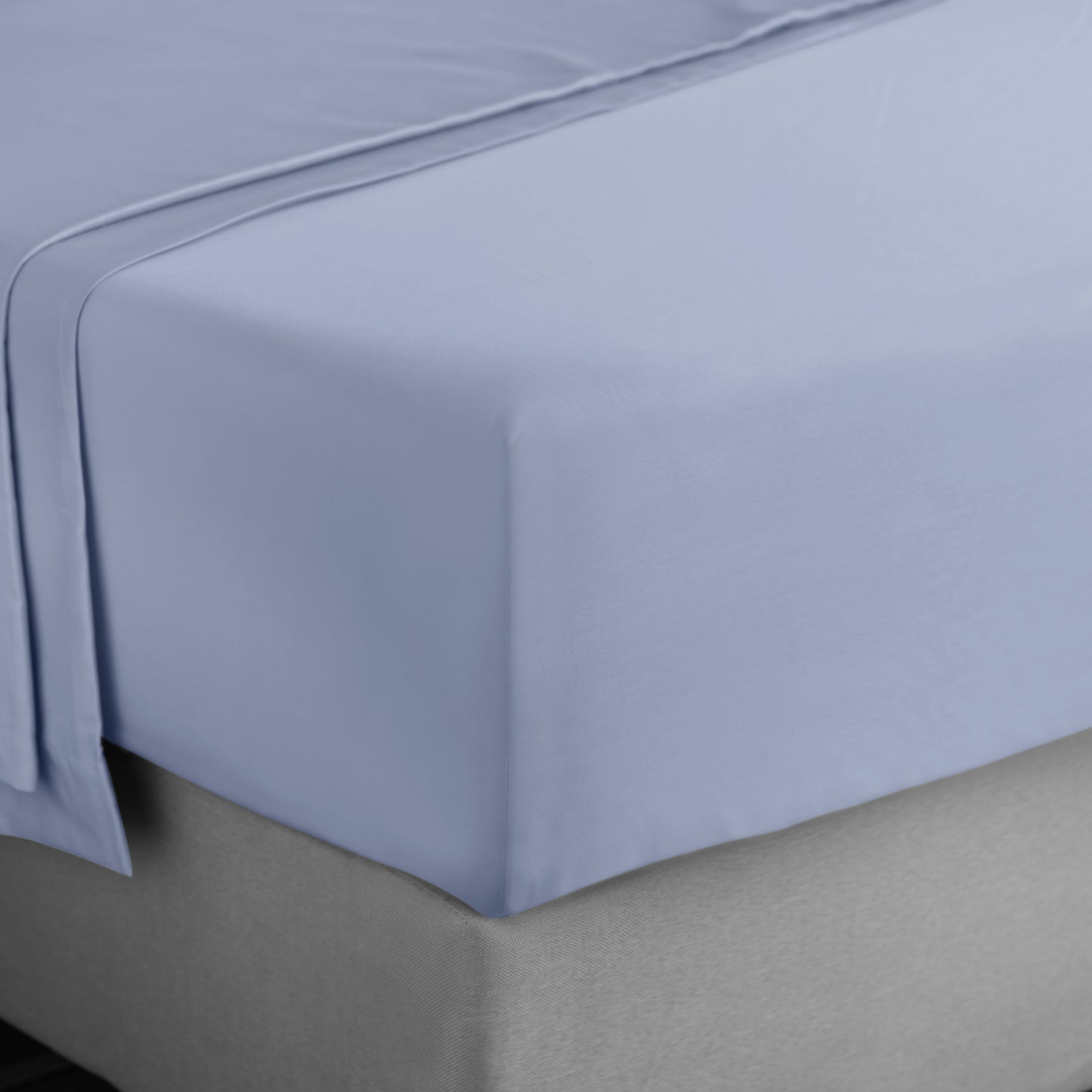 Bianca 400TC Cotton Sateen Fitted Sheet - Blue