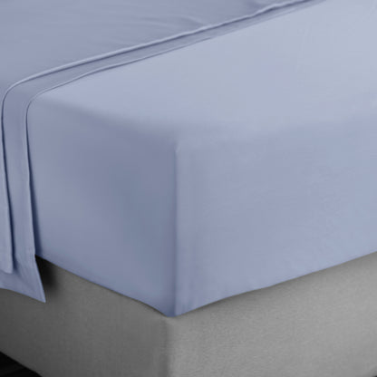 Bianca 400TC Cotton Sateen Fitted Sheet - Blue
