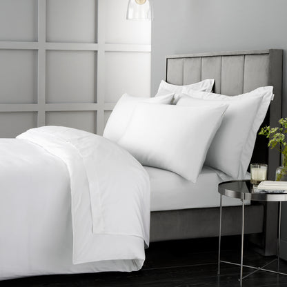 Bianca 400TC Cotton Sateen Duvet Cover Set - White