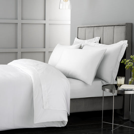 Bianca 400TC Cotton Sateen Duvet Cover Set - White