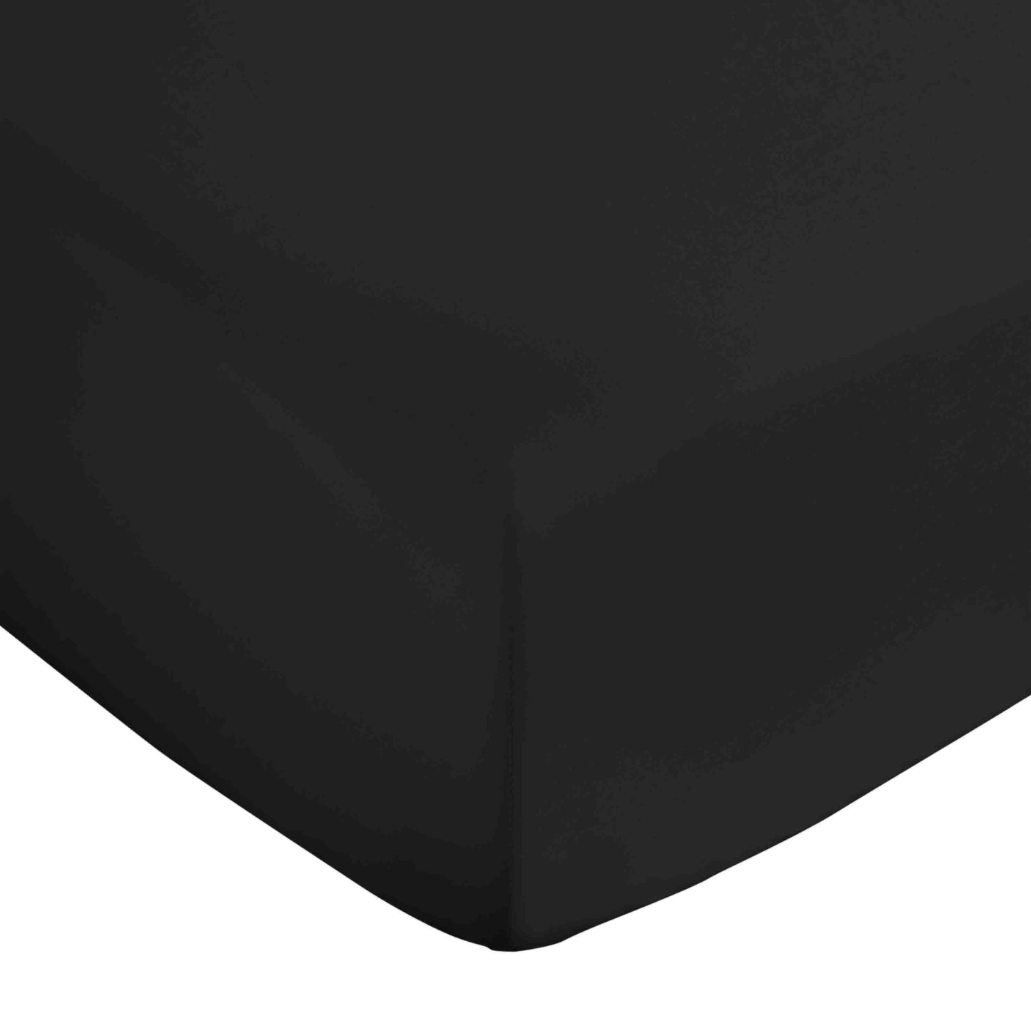 Bianca 400TC Cotton Sateen Fitted Sheet - Black