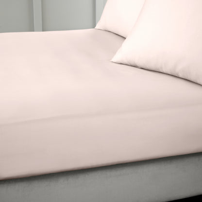 Bianca 400TC Cotton Sateen Fitted Sheet - Blush