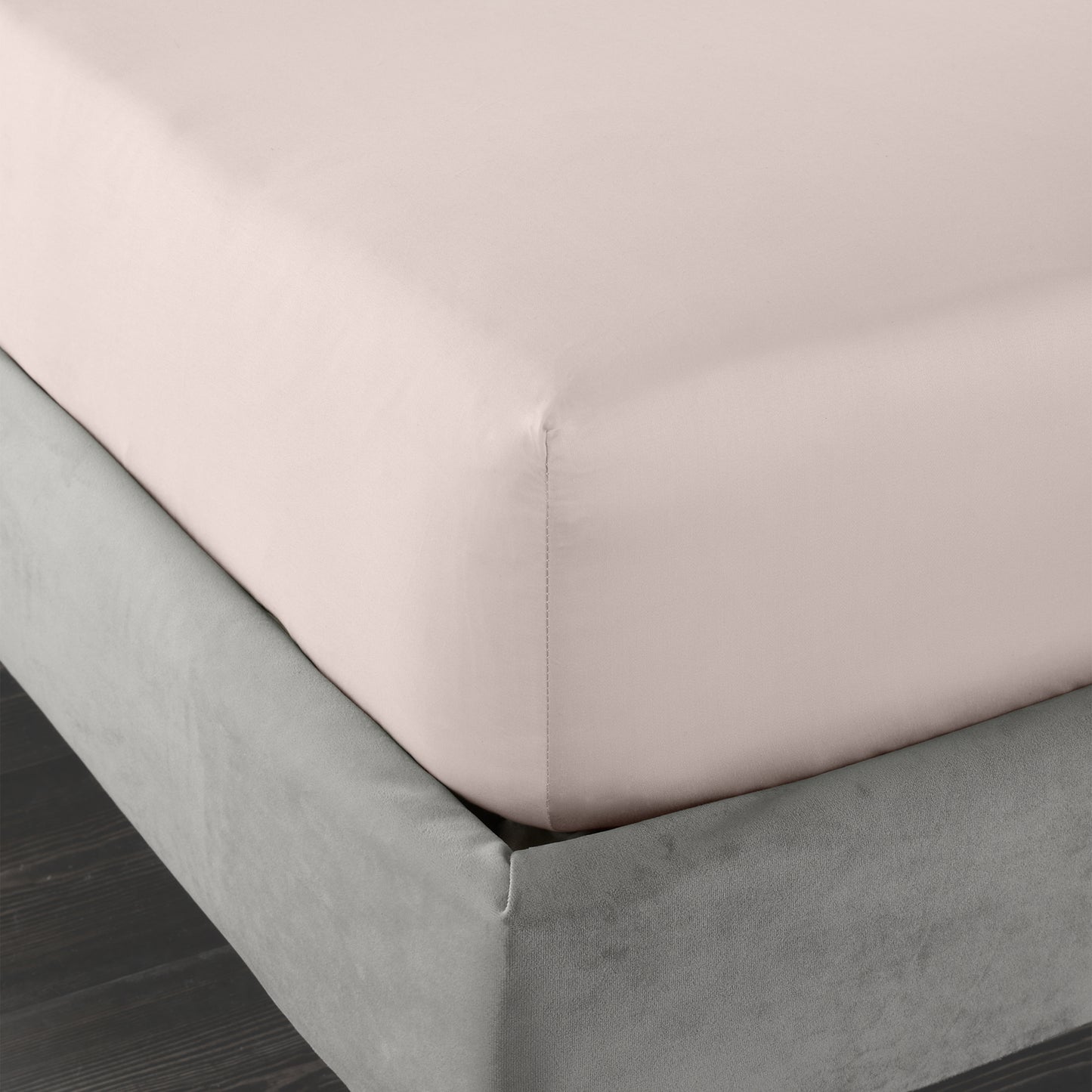 Bianca 400TC Cotton Sateen Fitted Sheet - Blush
