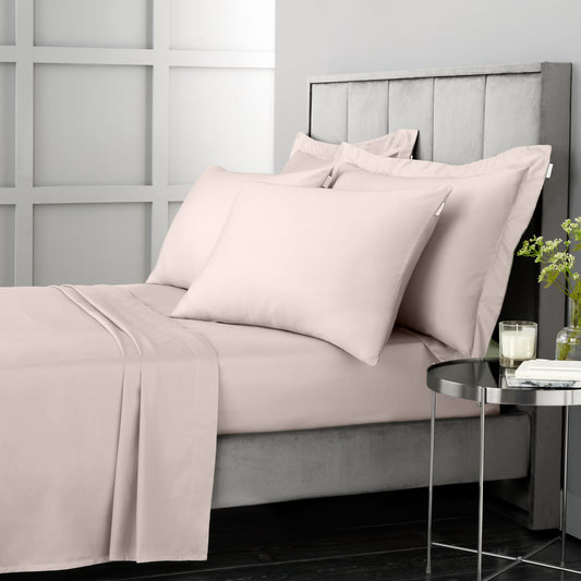 Bianca 400TC Cotton Sateen Fitted Sheet - Blush