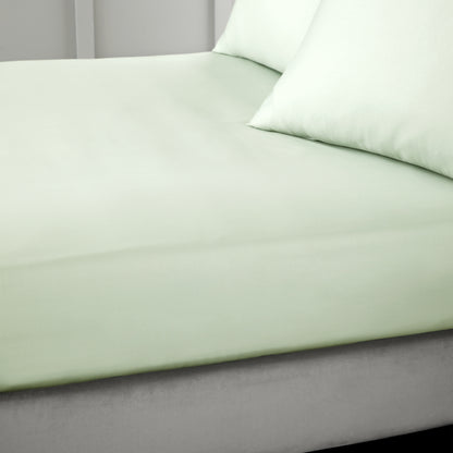 Bianca 400TC Cotton Sateen Fitted Sheet - Green