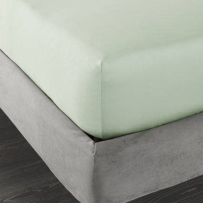Bianca 400TC Cotton Sateen Fitted Sheet - Green