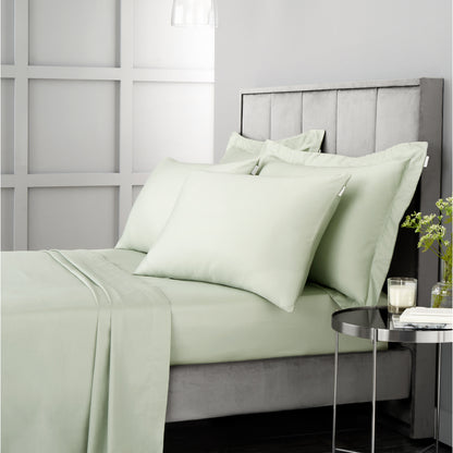Bianca 400TC Cotton Sateen Fitted Sheet - Green