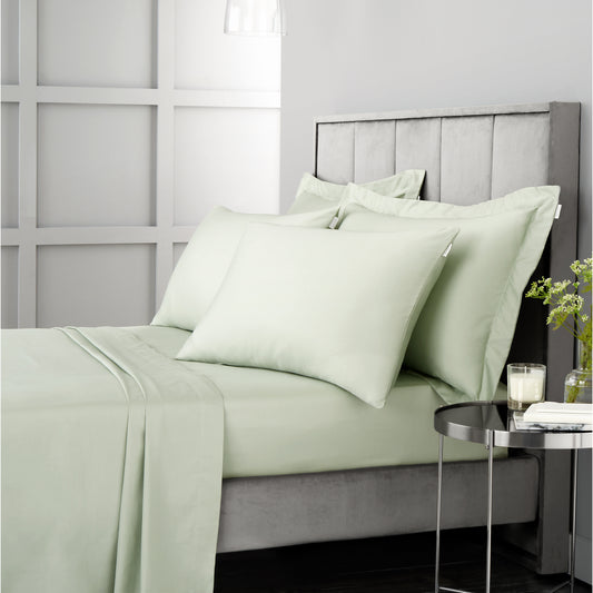 Bianca 400TC Cotton Sateen Fitted Sheet - Green